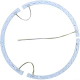 Tira LED para ventilador de techo, diseño curvado de 38 cm con cambio de tres colores, paquete doble de 36 W, magnético y montaje, iluminación LED de bajo consumo (tira de luz)