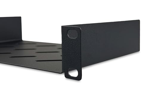 DIGITUS Fachboden - 1HE - 10-Zoll (254 mm) - Für Netzwerk-Schrank - 150 mm Tief - Perforiertes Stahl-Blech - Schwarz – Ansicht 3