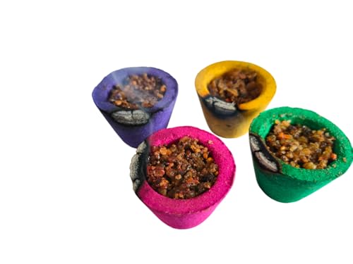 Image of Colorful Dhoop Cup Set | 4 Colours & 4 Fragrances | 24 Pieces | Sambrani Dhoop Cups for Pooja | Dhoop Cup Incense for Home, Temple & Festive Rituals