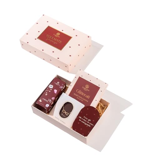 Image of Carlton London Soulmate Surprise Gift Set of 3 - Makeup Kit with Perfume, 4 Lipsticks & Stylish Necklace | Matte Waterproof Lipstick Combo | Cosmetic & Makeup Gift Set for Women | Karwachauth Gift set