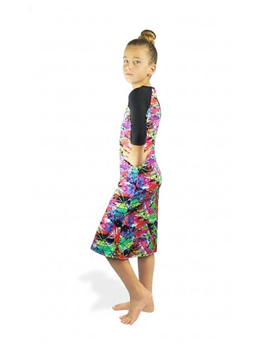 Image of Shira Modest Girls Swim Dress | 3 /4 Sleeve Swimdress, Full Coverage Bathing Suit | Tznius UPF 50+ Quick-Dry