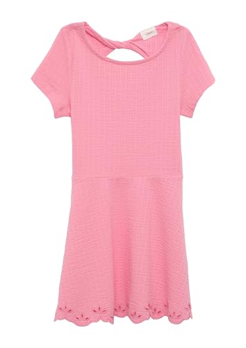 s.Oliver Strukturiertes Baumwollkleid mit Cut Out und Lochstickerei pink 128