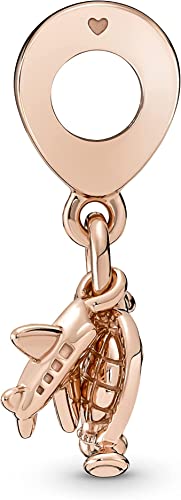 Pandora Airplane, Globe & Suitcase Triple Dangle Charm Bracelet Charm Moments Bracelets - Stunning Women's Jewelry - Gift for Women - Made Rose & Enamel3