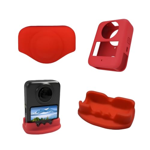 DJI Osmo 360 �Ή� �V���R���ی�L�b�g 3�C��1�L�b�g �{�f�B�P�[�X+�X�^���h�x�[�X + �����Y�L���b�v �ϏՌ� ���h�~ �􂦂� (���b�h)