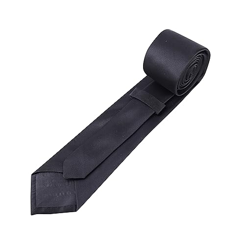 Image of Men's Satin Slim Necktie for Formal Wear | Premium Solid Tie for Office, Wedding, Business Meetings, Party & Interview | Stylish Silk Feel Neck Tie for Men with Pocket Square