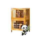 forestalk Vitrina acrílica con marco de bambú natural, diseño a prueba de...