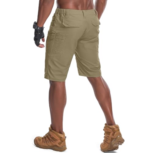 Men's Hiking Cargo Tactical Shorts with Multi Pockets Stretch Water Resistant Shorts Outdoor Hiking Fishing Camping(No Belt)3