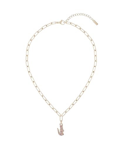 Lacoste Crocodile Chain Necklace for Women - Stainless Steel Jewelry, Lobster Closure - Fashionable, Sophisticated Look for Her