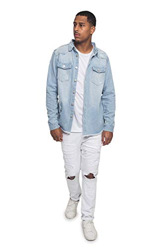 Image of VICTORIOUS Men's Distressed Denim Jacket