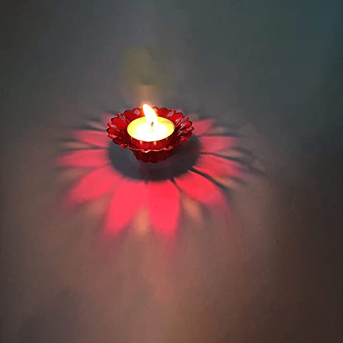 Image of CraftVatika 3D Reflection Diya, Diwali Decoration Items for Home Decor Transparent Multicolor Water Floating Reflections Plastic Oil Diya for Home Diwali Festival Decoration, (12 Diya) (Pack of 36)