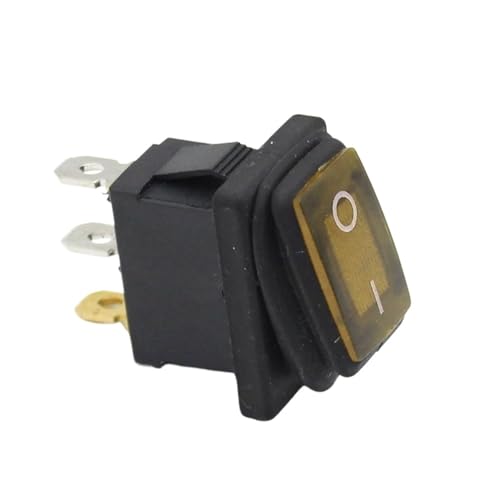 KCD1 waterproof boat type switch 3PIN with light button joystick power switch 23 * 17mm oil and dust proof ON/OFF(Yellow,12V)