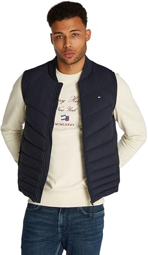 Tommy Hilfiger Chaleco Hombre Mix Quilt impermeable, Azul (Desert Sky), S