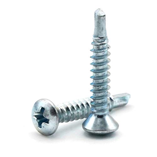 Tornillos zinc ovalados autoperforantes Phillips #10-16 x 11⁄4 pulg