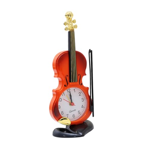 ABOOFAN Reloj Despertador Digital Forma De Violín Simulación Creativa Decoración para Hogar y Oficina Cuarzo Pantalla Numérica y Analógica