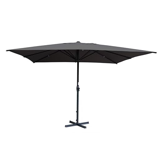Gardissimo Sonnenschirm mit Ständer Gigante 400 x 400 cm Anthrazit, mit UV Schutz 50+ und Teleskopfunktion, Kurbel, Quadratisch, Kurbelschirm, Marktschirm