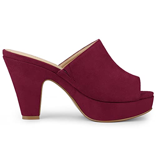 Image of Allegra K Women's Open Toe Platform Chunky Heel Slides Sandals | Party Sandals