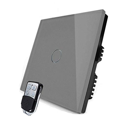 KONOQ Glass Panel Smart Touch Light Switch - Remote ON/OFF (1 Gang / 2 Way, Grey) โ image 1