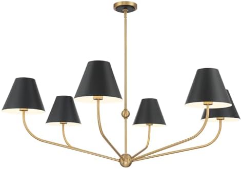 Crystorama Xavier 6 Light Vibrant Gold + Matte Black Chandelier