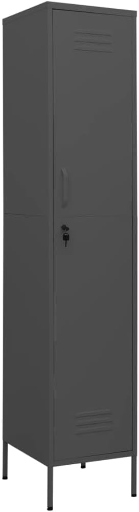 Modern Metal Storage Cabinet with Lock, Home Office Locker Storage Cabinet Organizing for Employees, School,Gym, 13.8"x18.1"x70.9", Anthracite,-125