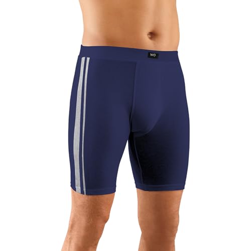 Image of Long Underwear for Men Cotton Long Leg Boxer Briefs for Man Trunks Breathable Innerwear Men's Underwear for Gym Workout Anti Chafing Long Trunks for Man
