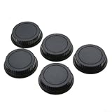 Juego de tapas de lente trasera de 5 piezas: incluye cinco lentes traseras negras de larga duración de tamaño para lentes de montura Canon EF y EF-S, asegura una cobertura completa para múltiples lentes en tu kit.