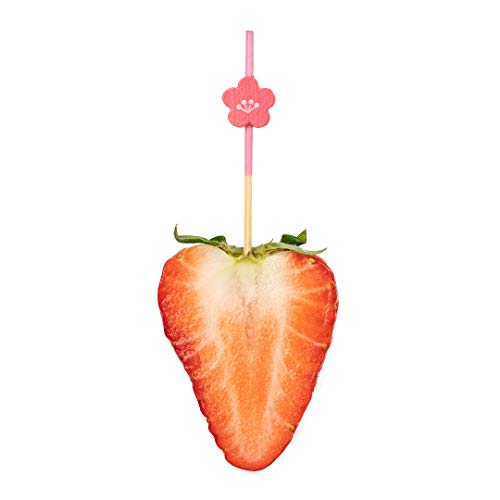 Restaurantware-3.5 Inch Cocktail Skewers, 1000 Pointed Flower Toothpicks - Flower, Sturdy, Pink Bamboo Cocktail Picks, Disposable, For Fruits, Desserts, Or Sandwiches