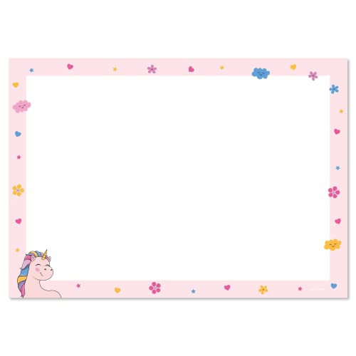 edelkern® | XXL Schreibtischunterlage „Einhorn“ aus Papier | DIN A2 | 24 Blatt | 90 g/m² | Ideale Tischunterlage für Kinder | Viel Platz zum Malen, Schreiben oder Kritzeln | 1 Stück Cover