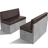 Barydat 2 Sets 40 Inch RV Dinette Cushions Replacement Camper Cushions RV Dinette Booth Seating Backrest with Memory Foam Camping Accessories for Campers Trailer Bed(Chestnut Brown)