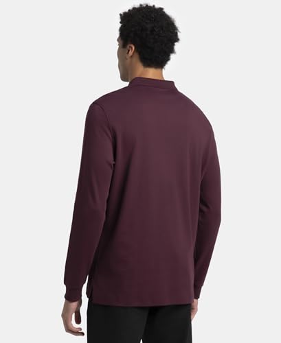 Image of Jockey 3914 Men Super Combed Cotton Rich Solid Full Sleeve Polo T-Shirt with Ribbed Cuffs