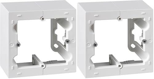 SIMON - Caja de Superficie, Base Enchufe Empotrable, Serie Simon 10, Apta para Interiores (IP20), Fácil de Instalar, Un Elemento, Color Blanco (Paquete de 2)