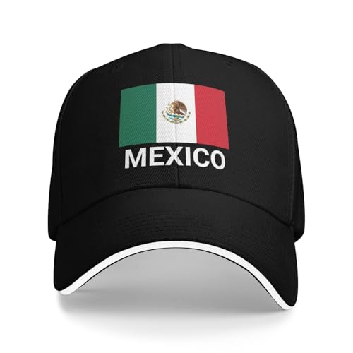 Support Mexique Drapeau Chapeau Mexicain Casquettes pour Hommes Femmes I Stand avec Mexique Baseball Casquette Trucker Chapeaux, noir, Taille unique