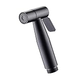 Ducha Bidet Acero Inoxidable Grifo Inodoro Bidet Ducha Higienica para WC para la ducha higiene del baño papel higiénico limpieza de pañales (sólo rociador, Negro)
