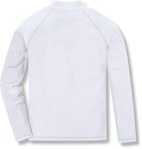 TSLA Boy's and Girl's Long Sleeve Zipper Rash Guard, UPF 50+ UV/Sun Protection Swim Shirts, Quick Dry Water Swimsuit Top, Sun Protection White, 16 by TSLA - Image 4