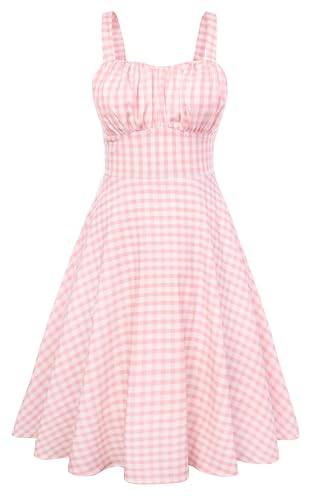 Image of Belle Poque Vintage Floral Dress for Women 2026 Summer A-line Sleeveless Flowy Midi Elegant Wedding Guest Cocktail Dress