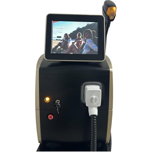 Professional Hair Removal Machine with LCD Display Screen, Cooling System, Black and Gold