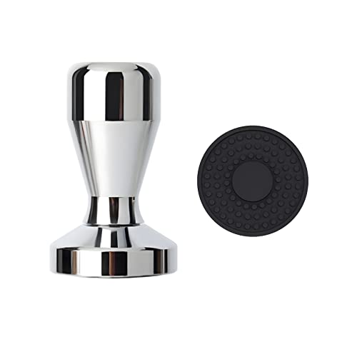 Coffee Tamper with Mat - Essential Barista Tool for Perfect Espresso Shots, Coffee Grounds Barista Espresso Machines Accessory (51mm)
