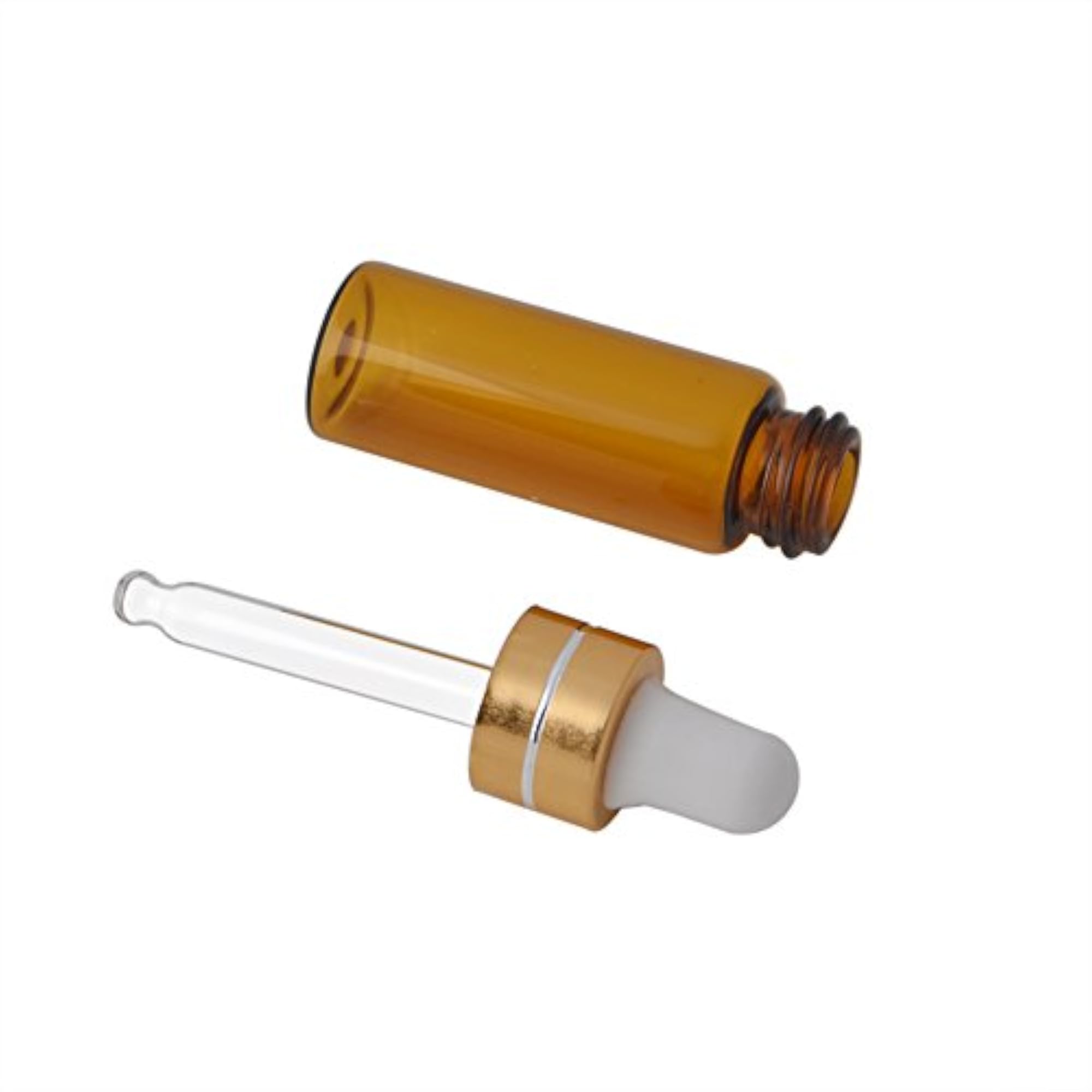 5ml Mini Amber Refillable Glass Essential Oil Bottles, 15 Pack