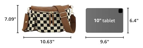 Image of 2 Pcs Checkered Crossbody Bags for Women Bum Bag Checkered Cross Body Sling Backpack Hobo Satchels Shoulder Wallet Purses