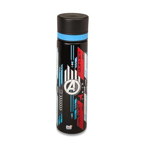 Image of SKi Homeware ALIA Premium Stainless Steel Sipper Bottle for Kids | 3D Disney Touch & Feel Print | Wide Mouth + Sipper | BPA-Free, Odorless | 900ml | Leak-Proof | Carrying Sling (Avengers)