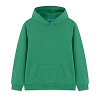 Phedrew Kids Cotton Hoodies Toddlers' Fall Fashion Outfits Pullover Hooded Sweatshirts with Pocket for Boys and Girls（2-14 Years） Green