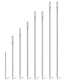 6 Sizes Upholstery Needles for Hand Sewing Needles, 3' 4' 6' 8' 10' 12' Long Needle Leather Needles for Hand Stitching with 2 Needle Tube for Storage