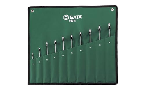 SATA ST08016 10 Pieces Metric XL X-Beam Ratcheting Wrench/Spanner Set, Green