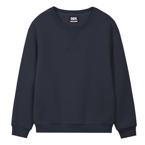 QBK Kids Fleece Casual Basic Crewneck Sweatshirt for Boys or Girls 3-14 Years
