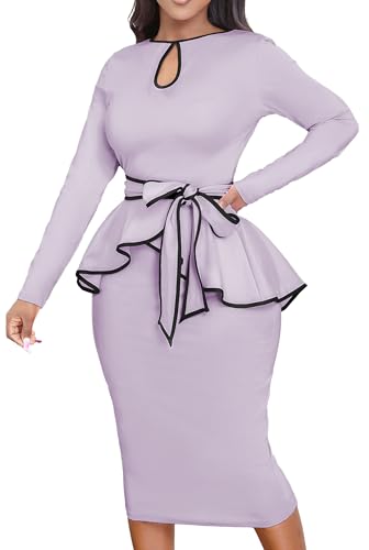 Image of Women's Bodycon Vintage Dresses Elegant Peplum Dresses for Women Business Work Office