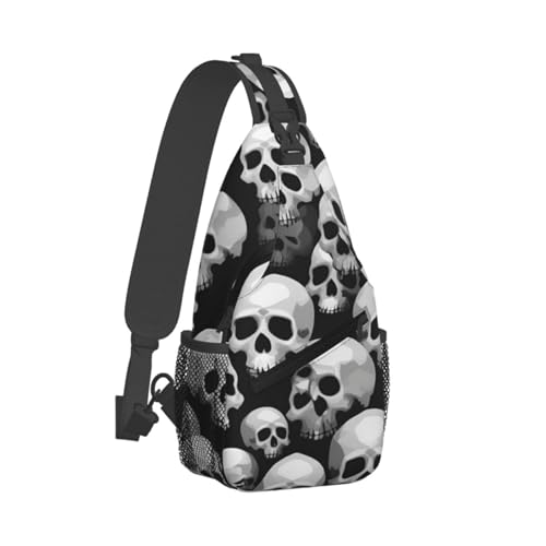 Mochila cruzada tipo sling con estampado de calavera miniatura 2