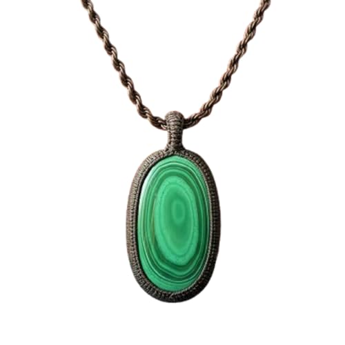 Collier pendentif malachite naturelle et cuir LKBEADS LK_SGMP_0421