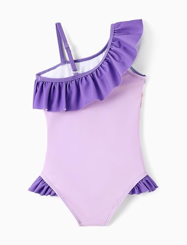 Image of My Litle Pony One Piece Swimsuit Pony Print Off-Shoulder Ruffle Summer Swimwear Beach Pool Kids, Pink, 2‑9 Years