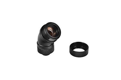 Image of Thermaltake Pacific DIY LCS Black G1 /4 PETG 16mm (5 /8 inch) OD Tube 45 Degree Compression Fitting Cooling - CL-W096-CA00BL-A (Pack of 2)