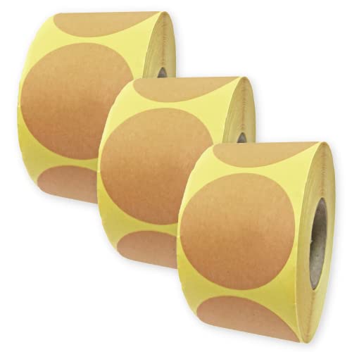 Étiquettes autocollantes rondes kraft marron de 50 mm en rouleau