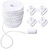 EveryHome Roller Blind and Roman Shade Blind Beaded Chain Cord White Plastic Roller Blind Chain Repair 5M